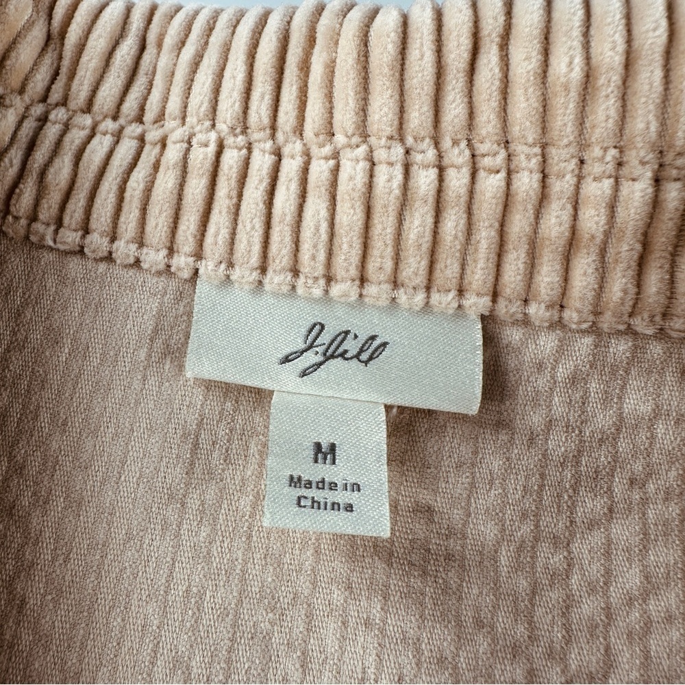 J.Jill Womens Medium Khaki Sand Corduroy Embroidered Floral Button Down Jacket - Picture 9 of 13